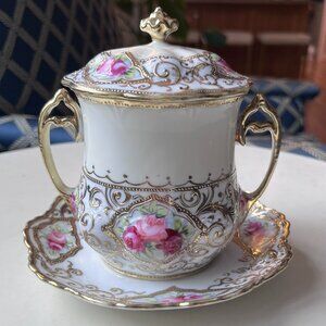 Nippon Condensed Milk Can Holder Hand Painted